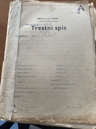 Trestní spis vedený proti Josefu Mikušovi. Zdroj: Archiv bezpečnostních složek